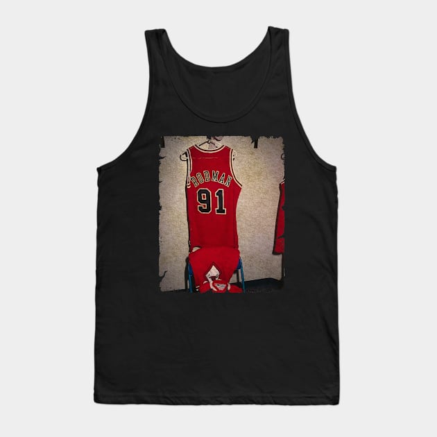 RODMAN #91 Jersey in Locker Room Tank Top by Wendyshopart